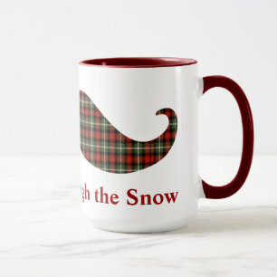 Het doorzoeken van de sneeuwpoppenkerstsnor mok
