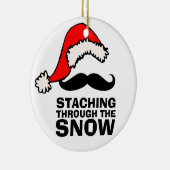 Het doorzoeken van de sneeuwpoppenversiering keramisch ornament (Rechts)