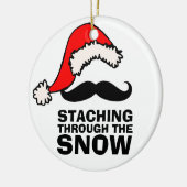 Het doorzoeken van de sneeuwpoppenversiering keramisch ornament (Links)