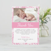 Het Dopen van meisjes dankt u kaardt Bedankkaart (Staand voorkant)