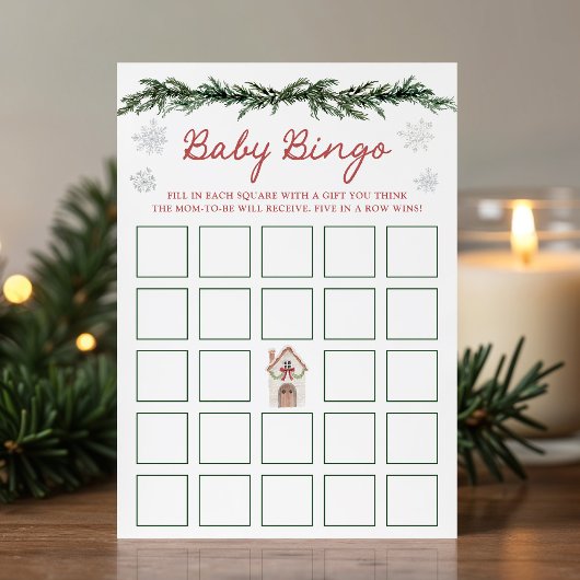 Het Dorp Baby Shower Bingo Kaart