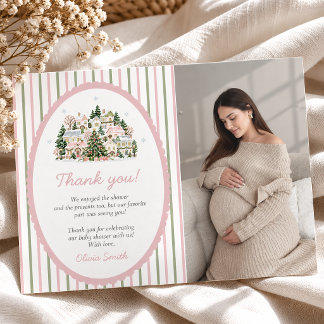 Het Dorp Baby Shower Foto Bedankkaart