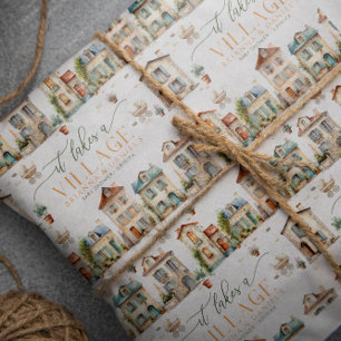 Het Dorp Baby Shower Inpakpapier