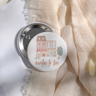 Het Dorp Baby Shower Tante Wordt Ronde Button 5,7 Cm