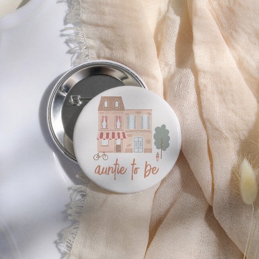 Het Dorp Baby Shower Tante Wordt Ronde Button 5,7 Cm