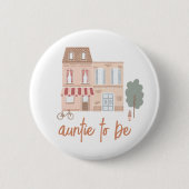 Het Dorp Baby Shower Tante Wordt Ronde Button 5,7 Cm (Voorkant)