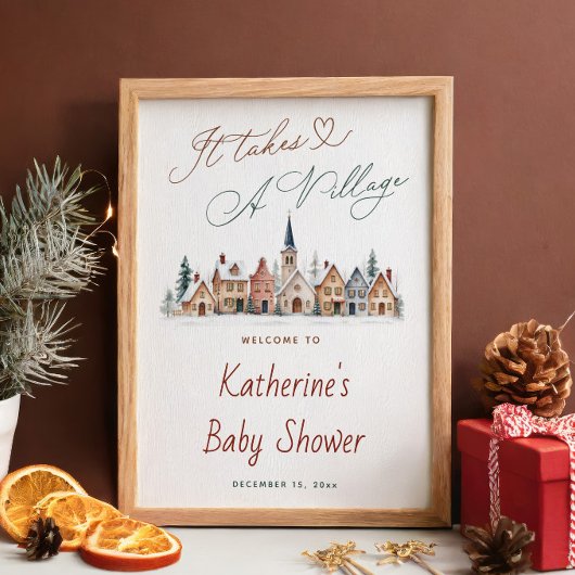 Het Dorp Baby Shower Welkom Poster