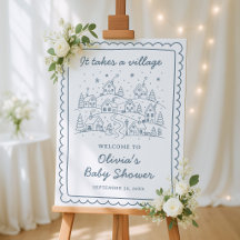 Het Dorp Baby Shower Welkomstbord