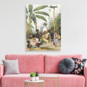 Het dorp Barber, bord 6 uit 'Indianen', engrav Canvas Afdruk (Insitu (Woonkamer))
