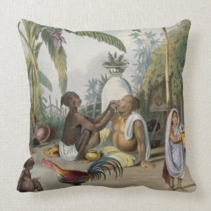 Het dorp Barber, bord 6 uit 'Indianen', engrav Kussen