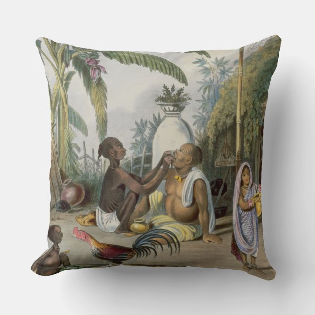 Het dorp Barber, bord 6 uit 'Indianen', engrav Kussen (Voorkant)