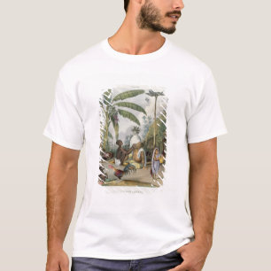 Het dorp Barber, bord 6 uit 'Indianen', engrav T-shirt