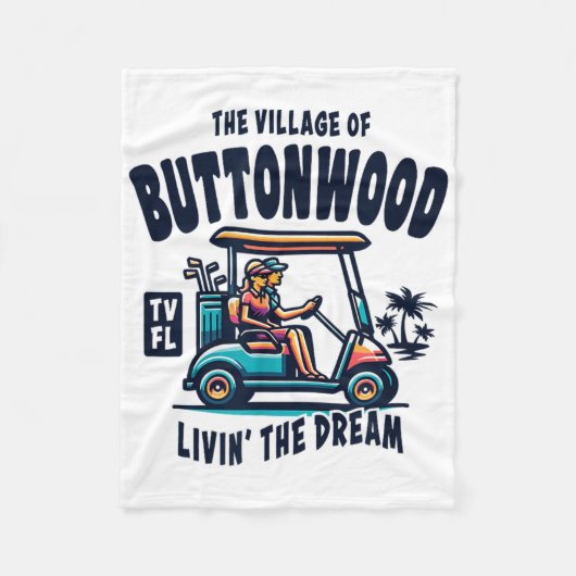Het dorp Buttonwood golfkar ontwerp Fleece Deken (Voorkant)