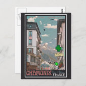 Het dorp Chamonix - BonW Briefkaart (Voorkant / Achterkant)