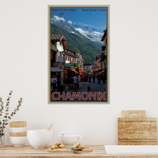 Het dorp Chamonix Poster (Keuken)
