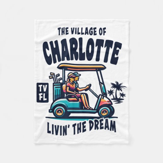 Het dorp Charlotte golfkar ontwerp Fleece Deken (Voorkant)