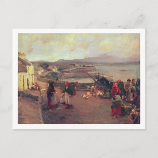 Het dorp Connemara - De weg naar de haven, 1898 Briefkaart (Voorkant)