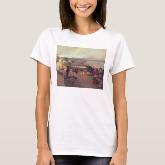 Het dorp Connemara - De weg naar de haven, 1898 T-shirt (Voorkant)