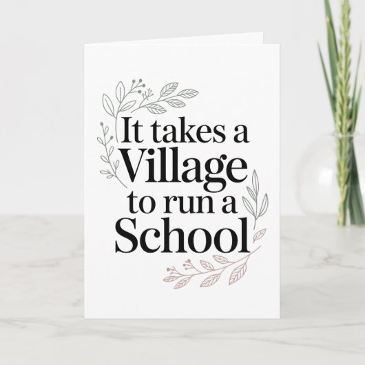 Het Dorp dat een School Bestuurt Citaat Kaart (Voorkant)