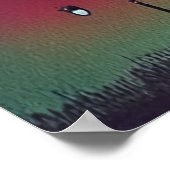 Het dorp en de blauwe maan | AI Art Poster (Hoek)