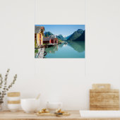 Het dorp Fjærland, fjord in Noorwegen poster (Keuken)