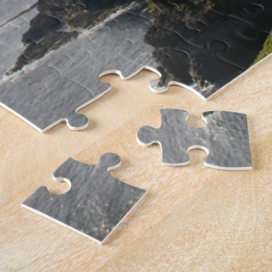 Het dorp Gásadalur in de Faeröer: Puzzel Legpuzzel (Zijkant)