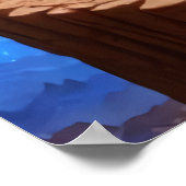 Het dorp Gingerbrood en de maan | AI Art. Poster (Hoek)