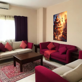 Het dorp Gingerbrood in de hel | AI Art Poster