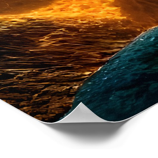 Het dorp Gingerbrood in het donkere bos | AI Art. Poster (Hoek)