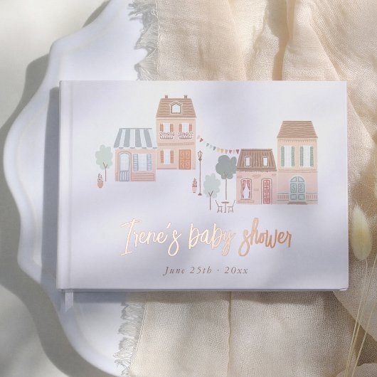 Het Dorp Handgetekende Baby Shower Gastenboek