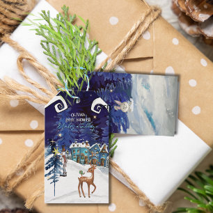 Het Dorp Helpt: Ijsblauw Wintermagie Cadeautag Cadeaulabel