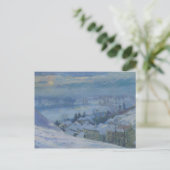 Het dorp Herblay onder sneeuw van 1895 Briefkaart (Staand voorkant)