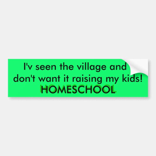 Het dorp — Homeschool Bumpersticker (Voorkant)