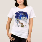 Het Dorp: Ijsblauwe Wintermagie Moeder Tri-Blend Shirt (Voorkant)