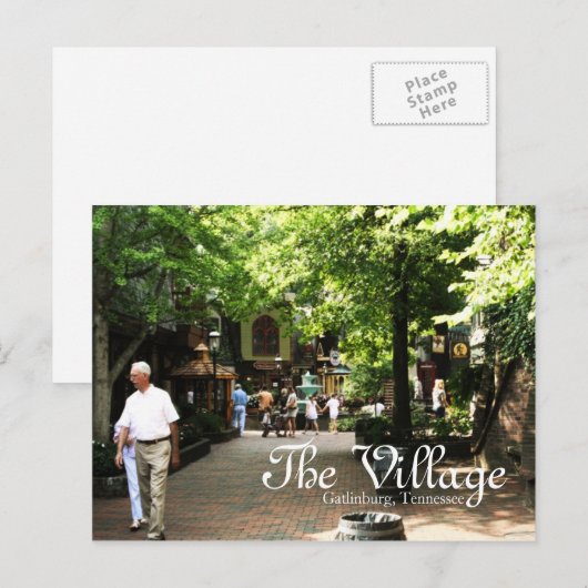 Het dorp in Gatlinburg, briefkaart van Tennessee (Voorkant / Achterkant)