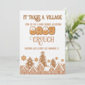 "het dorp is nodig" babyshower uitnodiging (Staand voorkant)