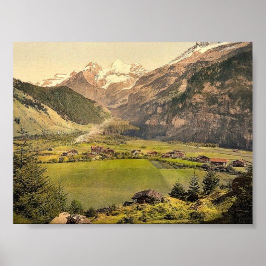 het dorp Kandersteg en de berggroep Blumlisalp, Poster (Voorkant)