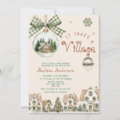 Het Dorp Kerst Baby Shower Kaart (Voorkant)