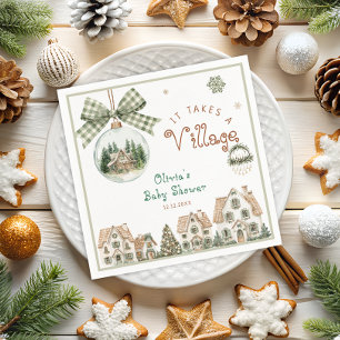 Het Dorp Kerst Baby Shower Servet