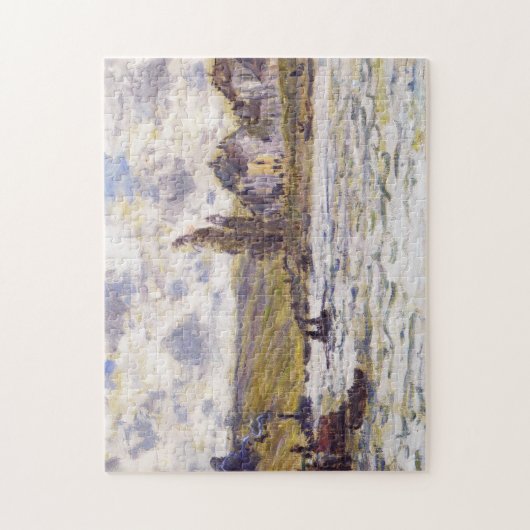 Het dorp Lavacourt Monet Fine Art Legpuzzel (Verticaal)
