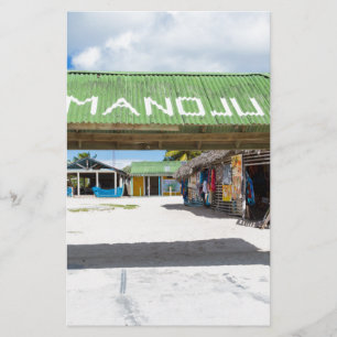 Het dorp Mano Juan in Saona Domenican Briefpapier