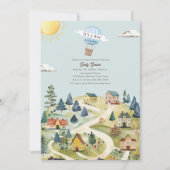 Het dorp met hete luchtballonnen Blauwe jongen bab Kaart (Voorkant)