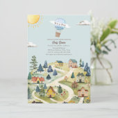 Het dorp met hete luchtballonnen Blauwe jongen bab Kaart (Staand voorkant)