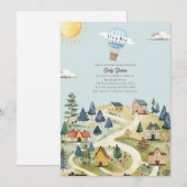 Het dorp met hete luchtballonnen Blauwe jongen bab Kaart (Voorkant / Achterkant)