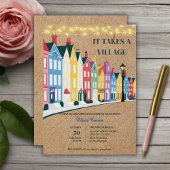 Het Dorp Neem je Kind Modern Ambachtelijke Baby Sh Kaart