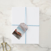 Het dorp Noorwegen Lofoten Vist Cadeaulabel (Met Touw)
