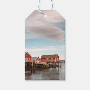 Het dorp Noorwegen Lofoten Vist Cadeaulabel