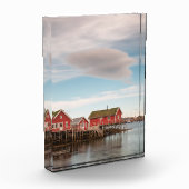 Het dorp Noorwegen Lofoten Vist Fotoblokken (Links)