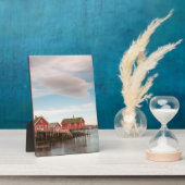 Het dorp Noorwegen Lofoten Vist Fotoplaat (Zijkant)