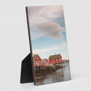 Het dorp Noorwegen Lofoten Vist Fotoplaat